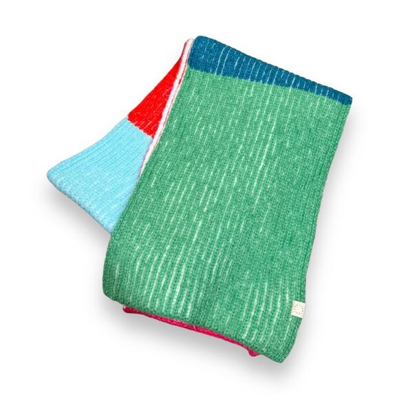 Mer Sea Oh So Cozy Scarf New NWT Multicolor Stripe Blue Green Red Pink Soft Warm - Picture 3 of 9